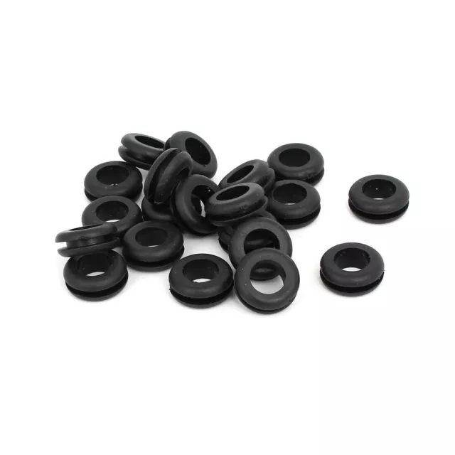 Rubber Ring Sealing Grommet Electrical Wiring Gasket Black 10mm Inner Dia 20pcs