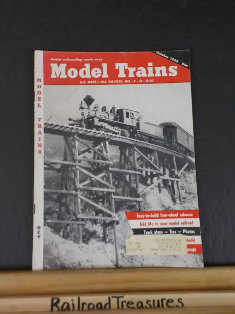 Model Trains 1955 October Freight station 4 wheel caboose Streamlined cars Secti