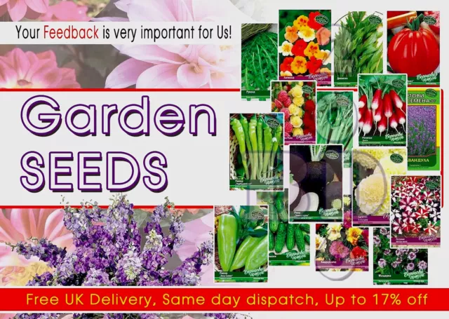 Seeds Flowers Vegetables Herbs & Fruits Garden Seeds Mixed colours UK Harvested