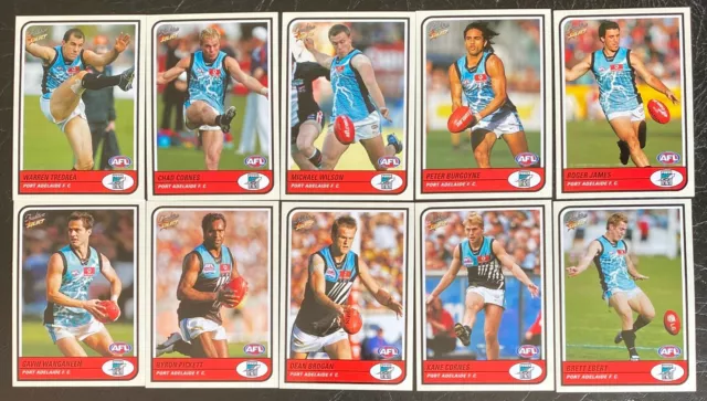 2005 Afl Select Tradition Port Adelaide Power Team Set 10 Cards Mint Condition