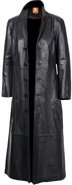 MEN'S ORIGINAL TRENCH Duster Long Real Sheepskin Leather Over Coat $135 ...