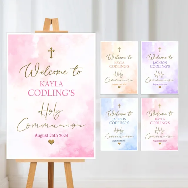 Holy Communion Confirmationwelcome Sign Personalised  Poster Display Foamboard