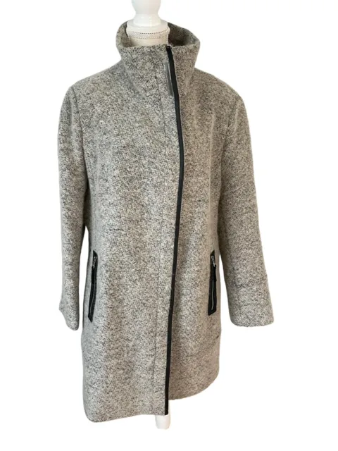 Calvin Klein Women's Gray Wool Blend Asymmetrical Walker Coat XXL