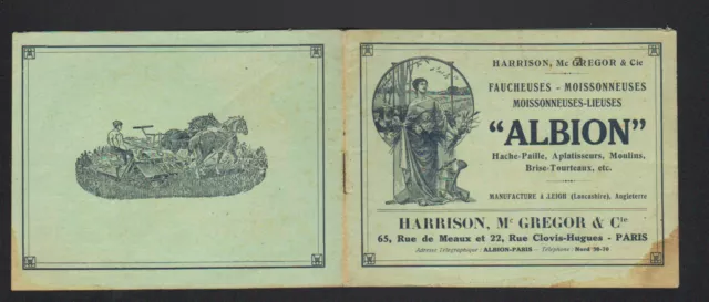 PARIS (XIX°) MACHINES AGRICOLES "ALBION / HARRISON , McGREGOR & Cie" Catalogue