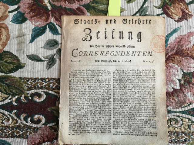 1811 Zeitung  Hamburg 173 Anbau von Tabak Zigaretten