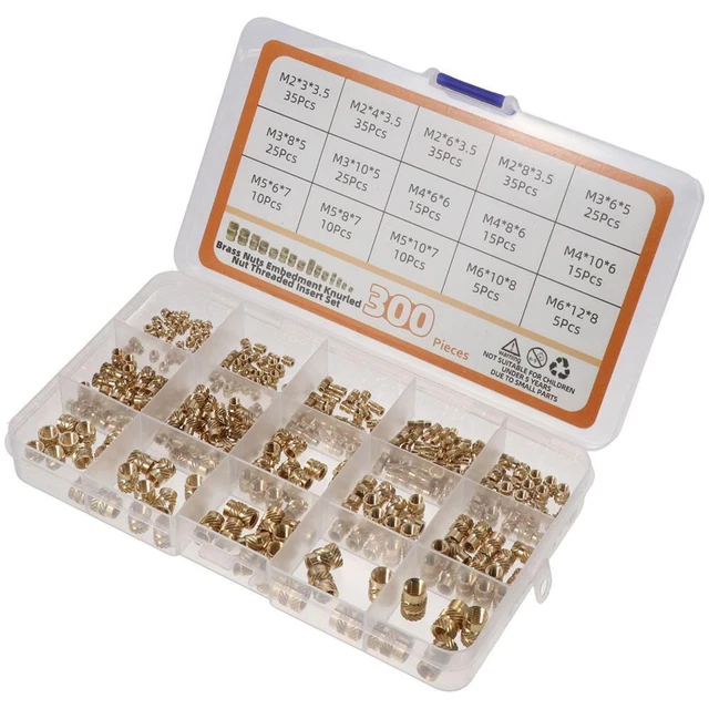 300Pcs Brass Knurled Nuts Embedment Nuts  3D Printing Injection Molding