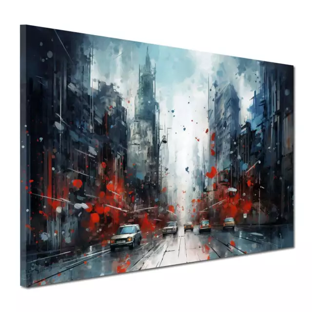 Quadro stampa su tela astratto New York USA Splash Dark canvas moderno