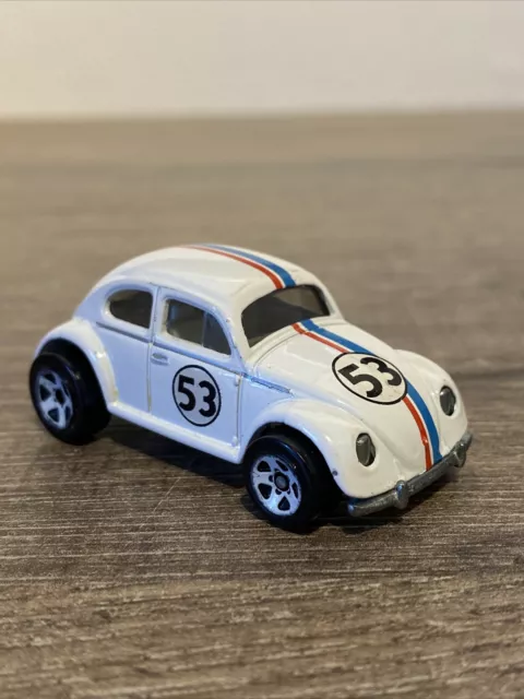 1988 Vintage Hot Wheels Disney’s Volkswagen VW Beetle WHITE Herbie 53 Love Bug