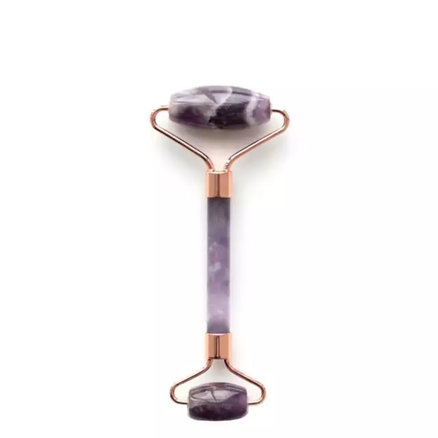 Amethyst Natural Gemtone Gesichtsmassagegerät Roller Spa Kopf Hals Körper Gesicht Schönheit T