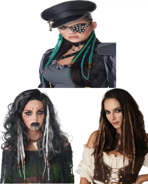 Clip in Dreads Pirate Steampunk Ghost Adult Costume Wig