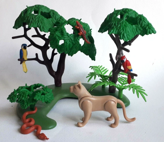 Lot Playmobil Savane : Lion Et Éléphanteau - Animaux Safari Vintage - Occasion