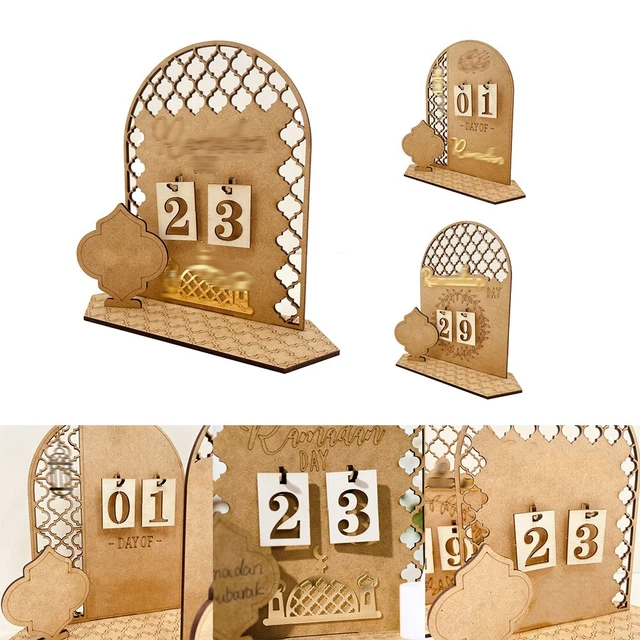 MIJOMA Calendrier Compte à Rebours Annuel Cube Bois – Jusqu’à 432 Jours, Déco Durable & Élégante (Gris)