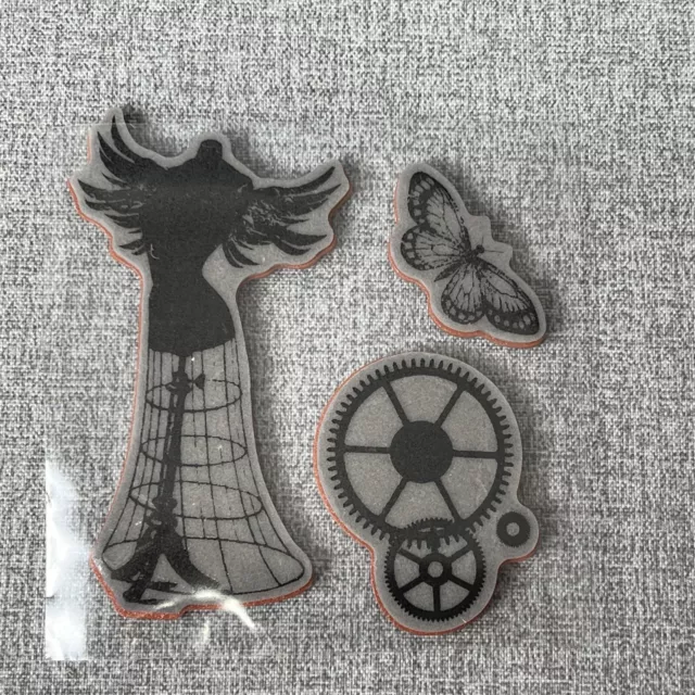 Graphic 45 Steam Punk Stamp Gears Butterfly Mannequin Wings