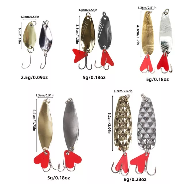 Rust Resistant Metal Perch Spoon Lures for Fresh and Saltwater Fishing 10pcs