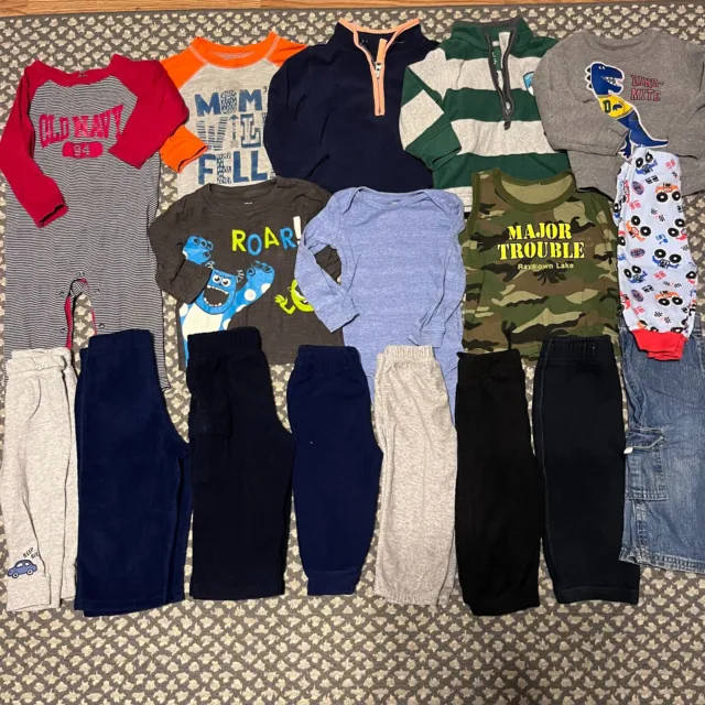 Baby Boy Lot 9-12 12 Months Tops Bodysuit Pants Carters Old Navy Disney Fleece