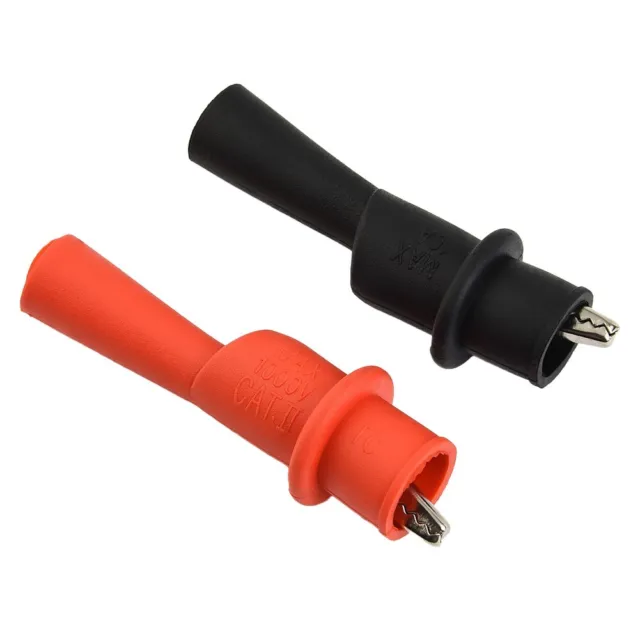 Juego de 2 abrazaderas de clip de prueba para puntas de alambre multímetro en rojo + negro 10A 1000V