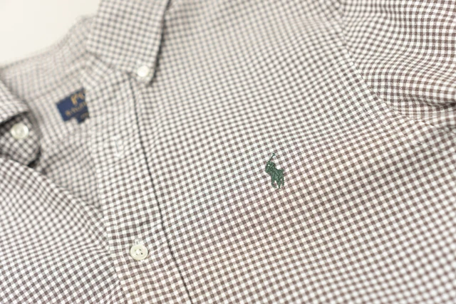 Polo Ralph Lauren Slim Elasticizzato Oxford Quadri Camicia Manica Lunga TAGLIE S 3