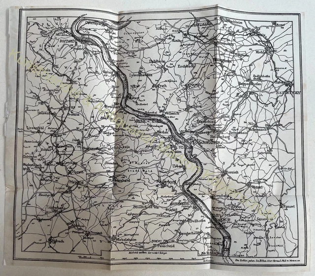 ORIG. KARTE LANDKARTE St. Goarshausen um 1920 Rhein-Lahn-Kreis 23x27cm ...