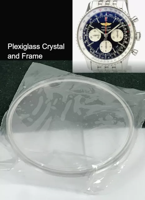 Breitling Fábrica Plexiglass Cristal Y Marco para Breitling Navitimer