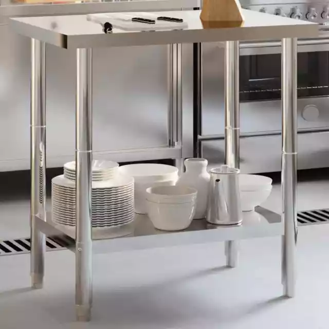 Mesa de trabajo de cocina acero inoxidable 82,5x55x85 cm vidaXL