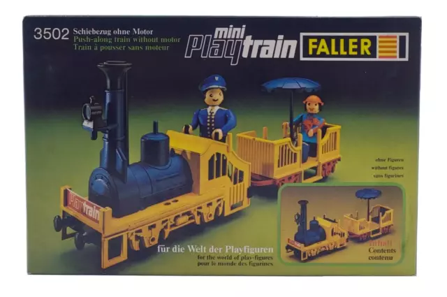 Vintage Faller Mini Playtrain 3502 Schiebezug Lokomotive ohne Motor / unbespielt