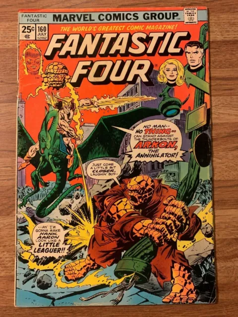 Fantastic Four #160 (Marvel 1975) Arkon vs Thing~Quicksilver~Buscema~Bronze Age