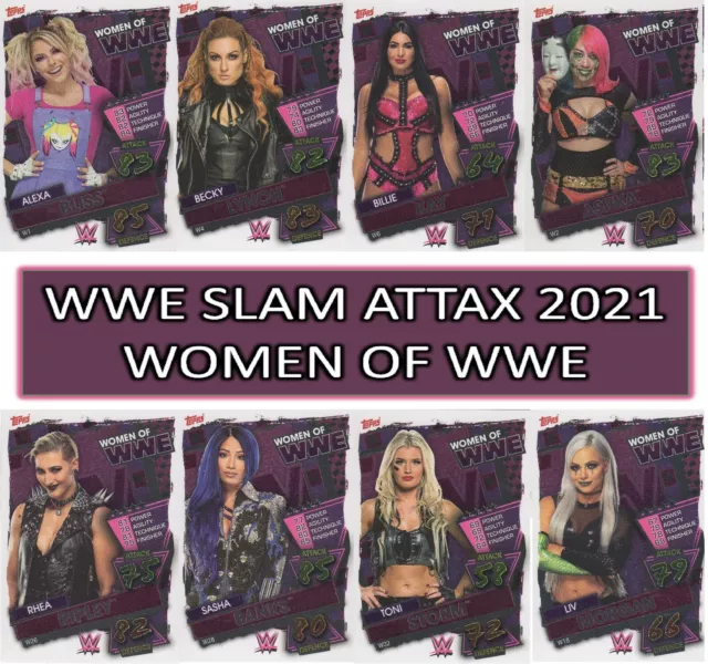 Topps WWE Slam Attax 2021 - Tarjetas de MUJER DE WWE ~ #W1 a #W32