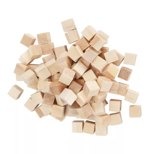 100Pcs Wooden Cubes Pine Square Blank Blocks For DIY Craft Puzzle Toys 10mm GS0