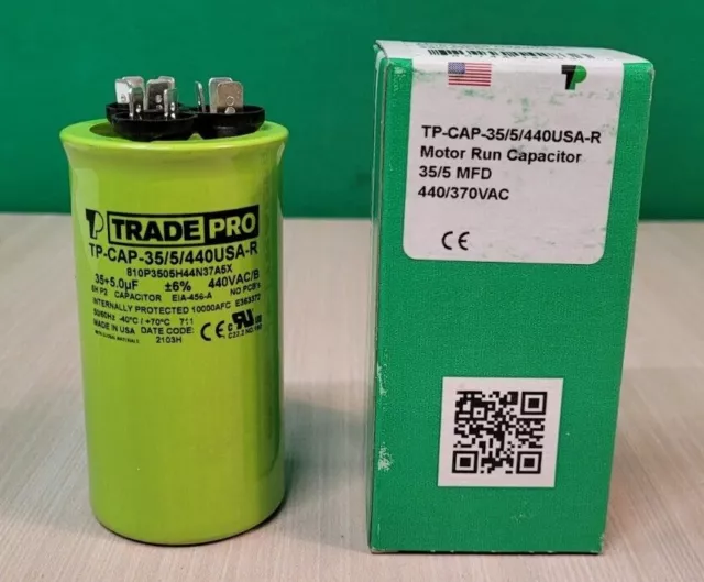 TRADEPRO - TP-CAP-35/5/440USA-R 35/5 MFD 440/370V Round Capacitor (Made in USA)