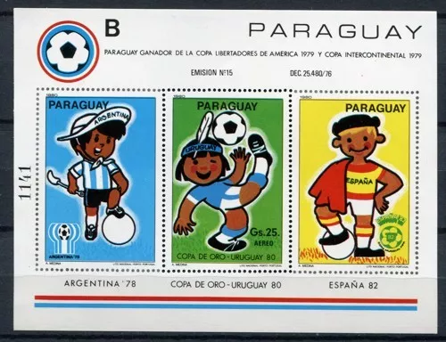 Paraguay 1980 Fußball Pokal FIFA Soccer Sport Block 358 Postfrisch MNH