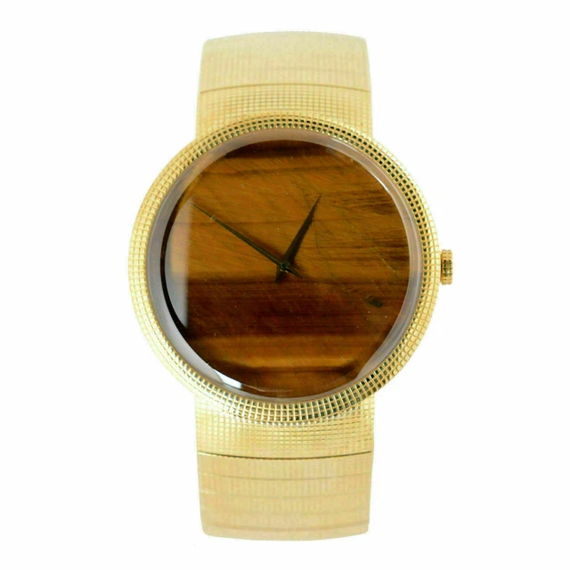 Christian Dior La D De Dior Yellow Gold Tiger's Eye Dial Solid Swiss Gold Watch