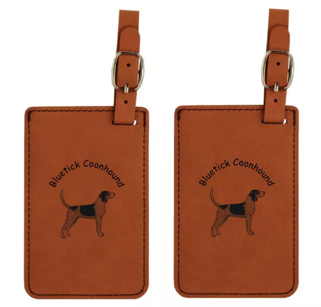 L1809 Bluetick Coonhound Luggage Tags 2Pk FREE SHIPPING 20 Breeds Available