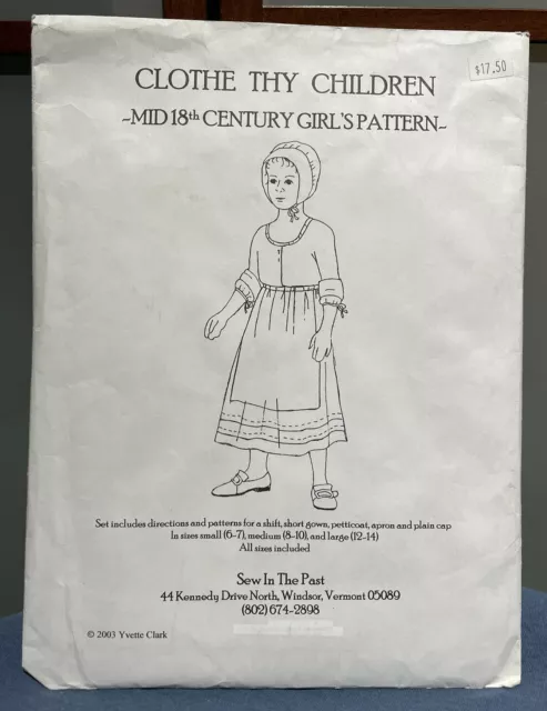 Clothe Thy Children Mid 18th Century Girls Outfit Vintage Sewing Pattern VTG