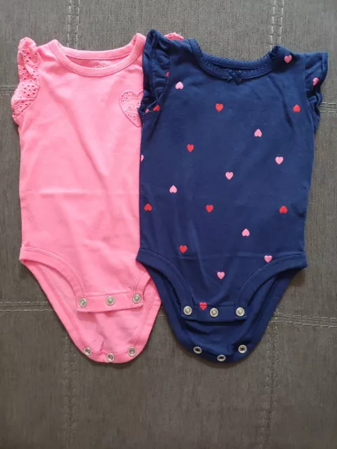 Carter's Infant Baby Girl Short Sleeve Bodysuits 3 Months