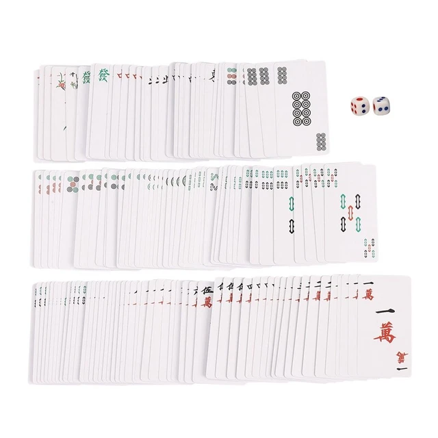 144 Stück/Set Mah Jong Papier Mahjong Chinesische Spiel Karten Spiel Mit 2 SI7C1