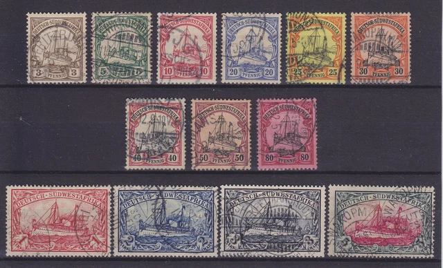 DSWA SÜDWESTAFRIKA 1901,  Mi 11-23, GESTEMPELT, OWZ, Mi € 360,-