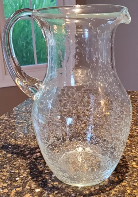 Vintage Glass Pitcher with Bubbles