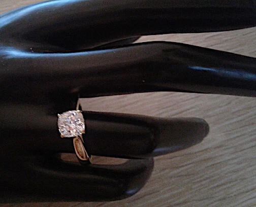 Charles Winston for Bella Luce Scintillant Cut Solitaire YGP Ring Sz.8