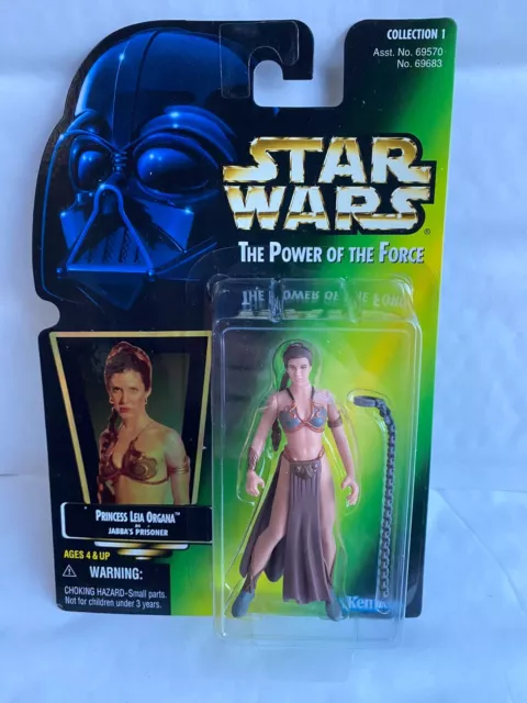 Star Wars Power Of The Force Princess Leia Organa Prisoner Figure Green Holo