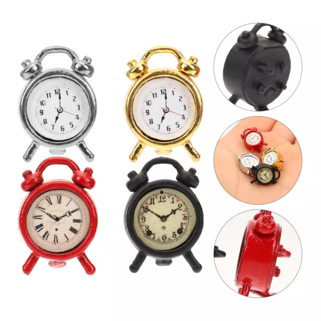 4 Miniature Retro Digital Alarm Clocks for DIY Crafts & Travel Accessories-DS