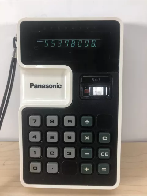 Panasonic JE-840U Electronic Calculator w/case Preowned Tested Works