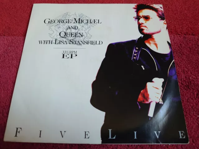 GEORGE MICHAEL and QUEEN - Five Live 1993 7" EP EX- mostly sounds great