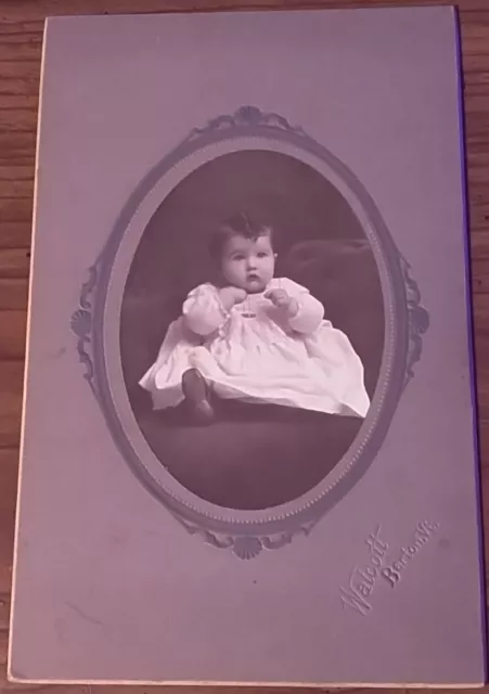 Antique Vtg Circa 1800'S / Early 1900'S Era B&W Cabinet Card Baby Photo