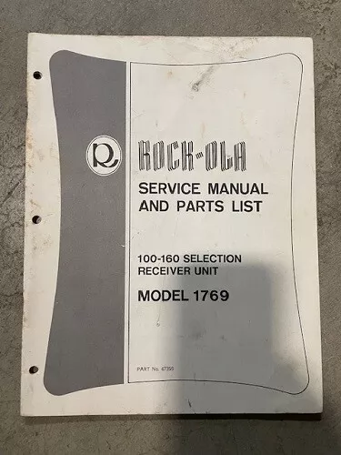 Rock-Ola Jukebox 1769 Receiver Unit Service Manual & Parts List