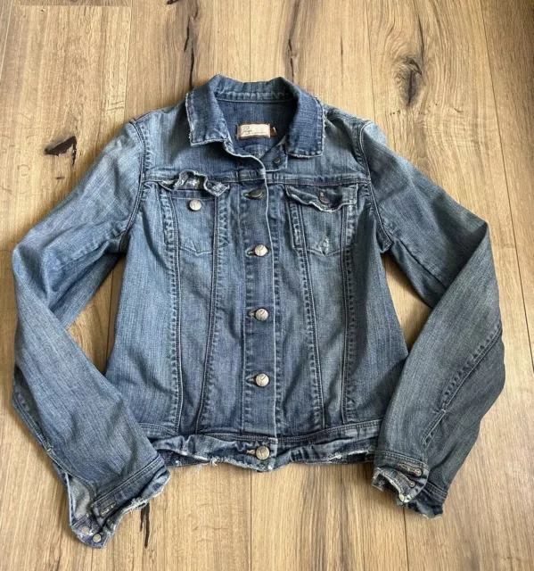 Paige Vermont Jean Jacket Size Medium Cotton Stretch Denim EUC