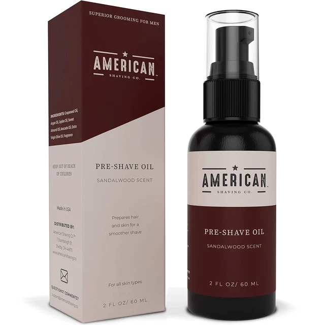 Pre-Shave Oil (Sandalwood Scent) for Effortless, Smooth & Irritation-Free Shave,