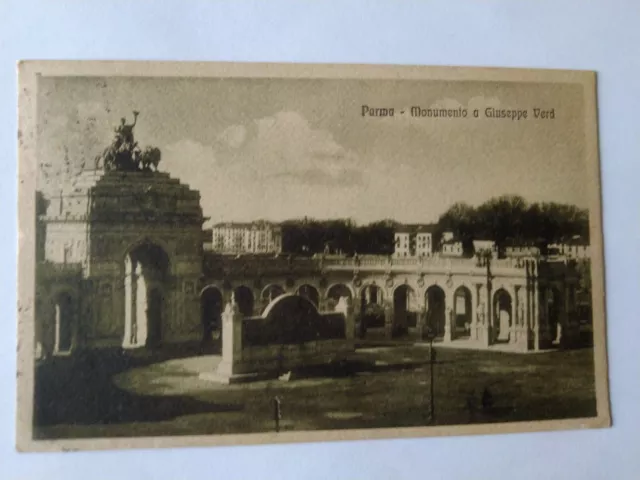 cartolina PARMA - MONUMENTO A GIUSEPPE VERDI viaggiata 1920