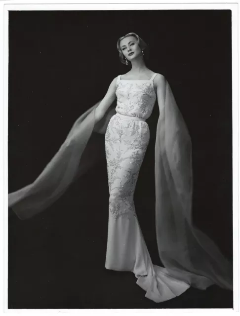 1940s Photograph Women Sequins Fashion Haute Couture Photo Evening Dress