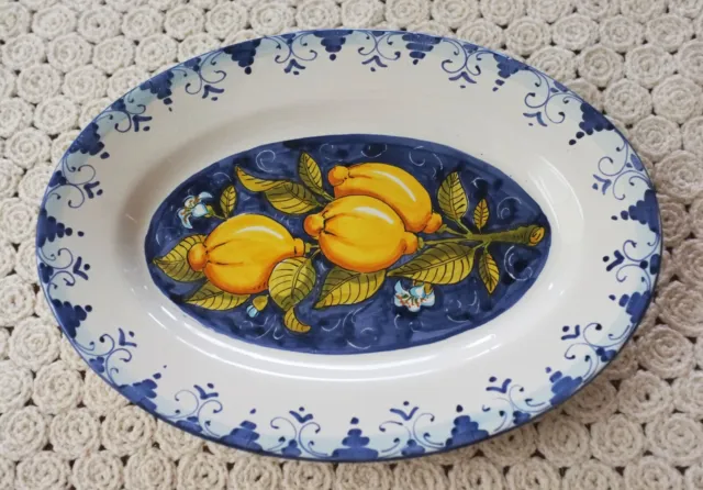 Hand Painted Lemon Italian Ceramic Pottery Made in Italy  Serving/Wall Plate