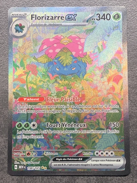 Coffret 10 Cartes Pokémon Françaises Ultraboost - Florizarre Ex 182/165 Full Art Secrète - Écarlate Et Violet 3.5 151